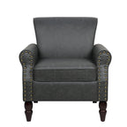 Fauteuil d'appoint en similicuir gris/noir/marron, une place