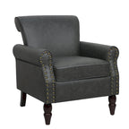 Fauteuil d'appoint en similicuir gris/noir/marron, une place