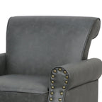 Fauteuil d'appoint en similicuir gris/noir/marron, une place