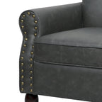 Fauteuil d'appoint en similicuir gris/noir/marron, une place