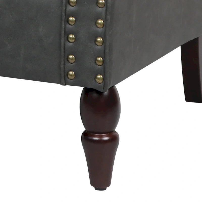 Fauteuil d'appoint en similicuir gris/noir/marron, une place