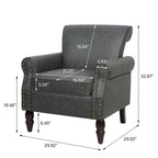 Fauteuil d'appoint en similicuir gris/noir/marron, une place