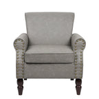 Fauteuil d'appoint en similicuir gris/noir/marron, une place