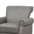 Fauteuil d'appoint en similicuir gris/noir/marron, une place