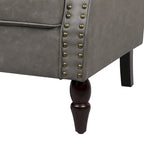 Fauteuil d'appoint en similicuir gris/noir/marron, une place