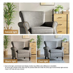 Fauteuil d'appoint en similicuir gris/noir/marron, une place