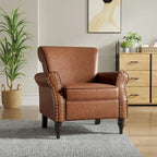 Fauteuil d'appoint en similicuir gris/noir/marron, une place