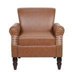 Fauteuil d'appoint en similicuir gris/noir/marron, une place
