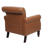 Fauteuil d'appoint en similicuir gris/noir/marron, une place