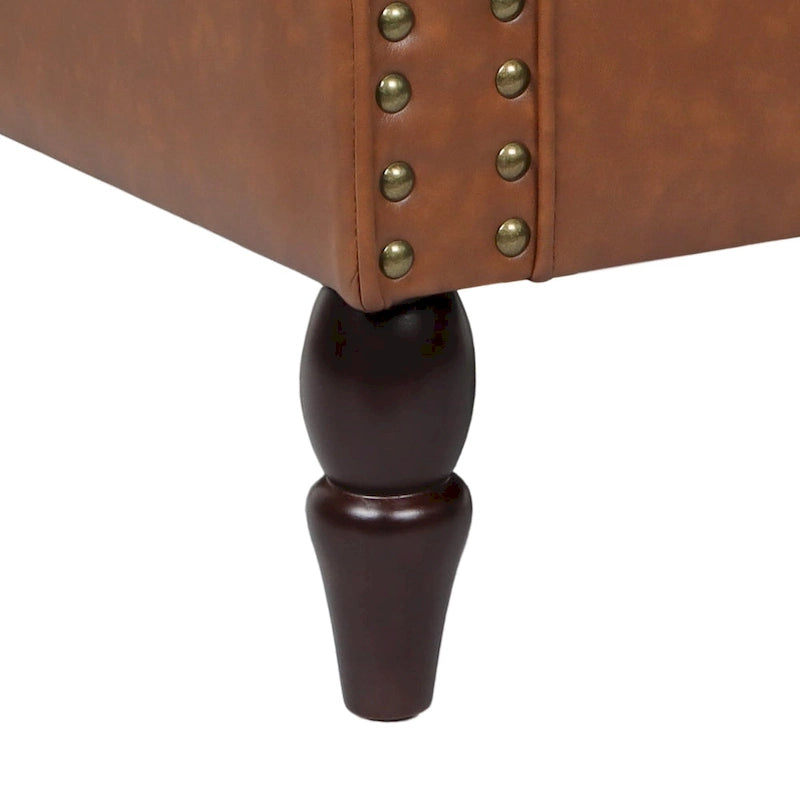 Fauteuil d'appoint en similicuir gris/noir/marron, une place