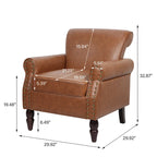 Fauteuil d'appoint en similicuir gris/noir/marron, une place