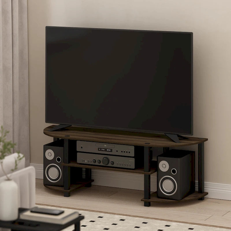 Meuble TV large multicolore, style contemporain, convient aux téléviseurs de 32 à 42 po, assemblage par 1 personne