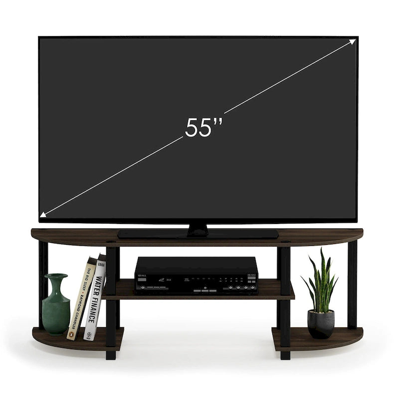 Meuble TV large multicolore, style contemporain, convient aux téléviseurs de 32 à 42 po, assemblage par 1 personne