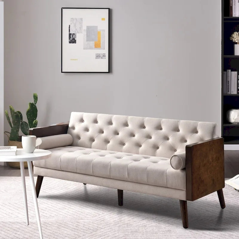 Canapé-lit futon convertible beige, 2 places