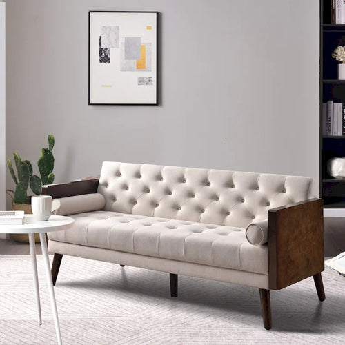 Canapé-lit futon convertible beige, 2 places