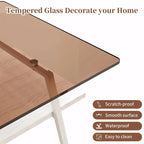 Table basse rectangulaire en verre, multicolore, à 2 niveaux