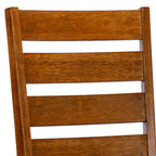 Chaise de salle à manger sans accoudoirs, dossier échelle, noir/noyer, lot de 2