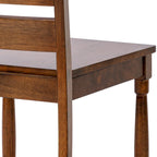 Chaise de salle à manger sans accoudoirs, dossier échelle, noir/noyer, lot de 2
