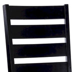 Chaise de salle à manger sans accoudoirs, dossier échelle, noir/noyer, lot de 2