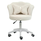 Chaise de bureau pivotante en velours rose / blanc / gris / noir avec coussin lombaire, dossier fleuri, individuelle
