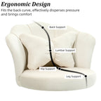 Chaise de bureau pivotante en velours rose / blanc / gris / noir avec coussin lombaire, dossier fleuri, individuelle
