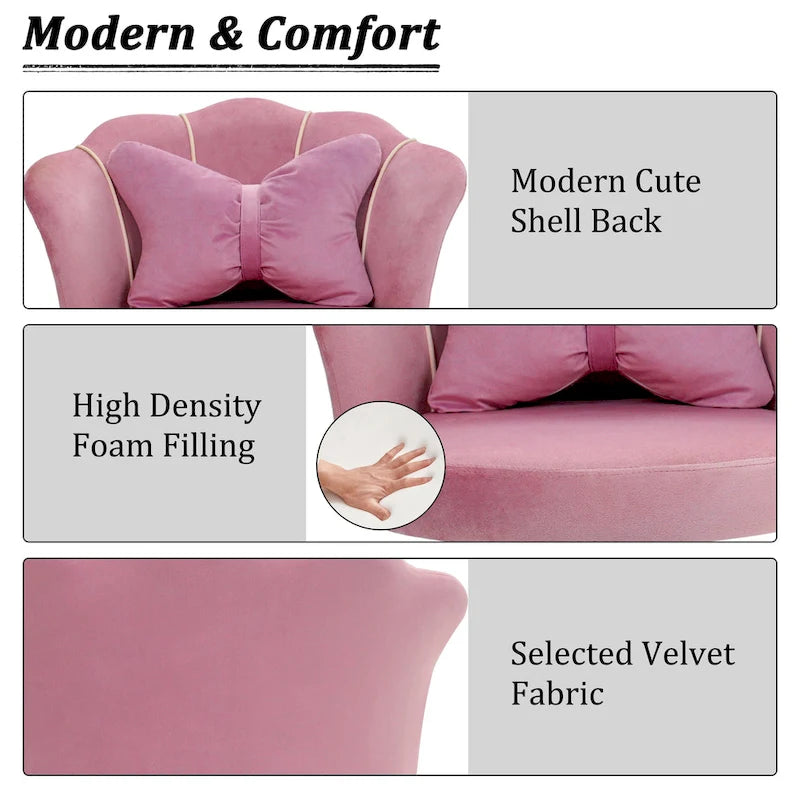 Chaise de bureau pivotante en velours rose / blanc / gris / noir avec coussin lombaire, dossier fleuri, individuelle