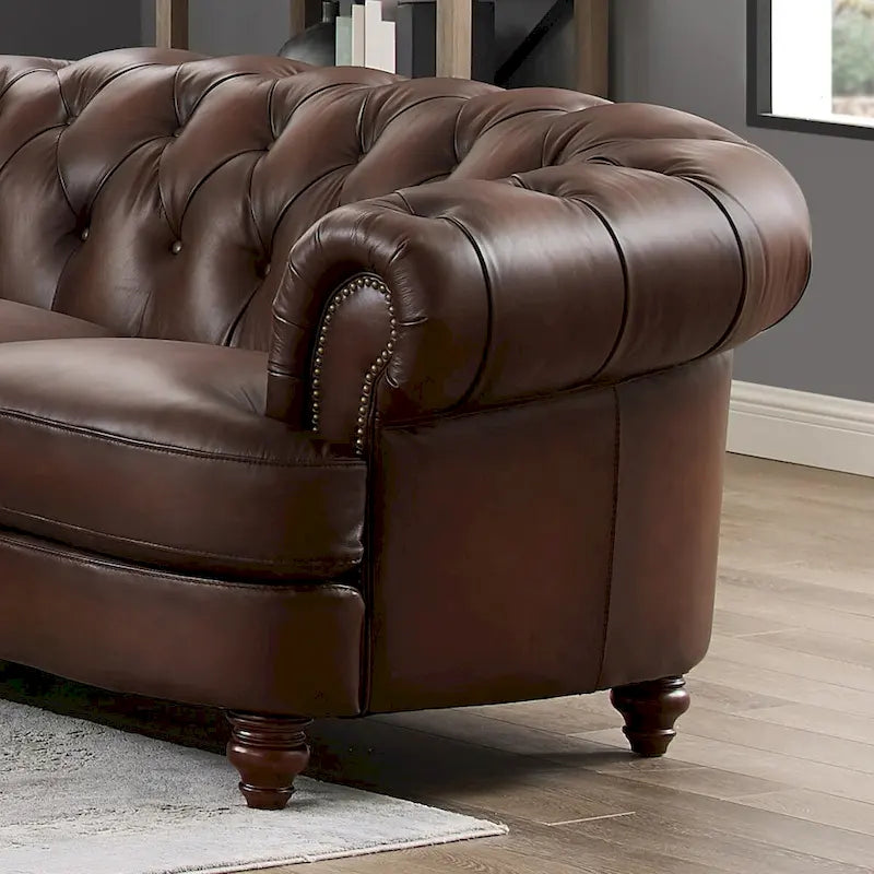 Canapé 3 places Chesterfield marron caramel