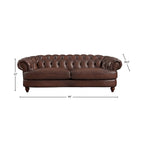 Canapé 3 places Chesterfield marron caramel