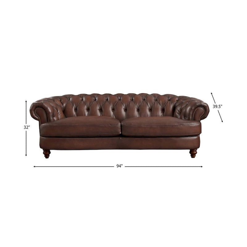 Canapé 3 places Chesterfield marron caramel