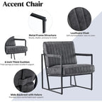 Fauteuil d'appoint rembourré à rayures marron/noir/bleu-gris, une place, intérieur et extérieur