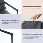 Fauteuil d'appoint rembourré à rayures marron/noir/bleu-gris, une place, intérieur et extérieur