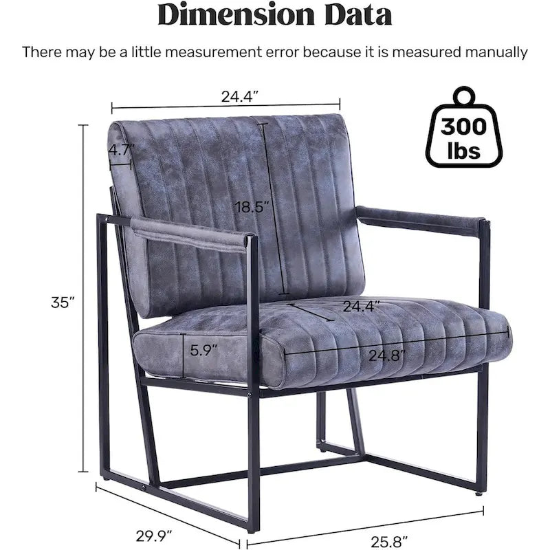 Fauteuil d'appoint rembourré à rayures marron/noir/bleu-gris, une place, intérieur et extérieur