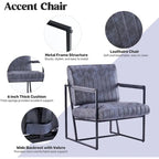 Fauteuil d'appoint rembourré à rayures marron/noir/bleu-gris, une place, intérieur et extérieur