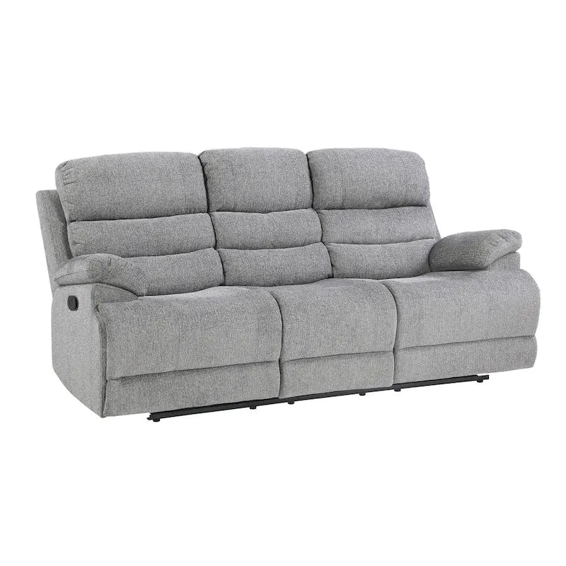Canapé inclinable manuel double 2 places en chenille grise
