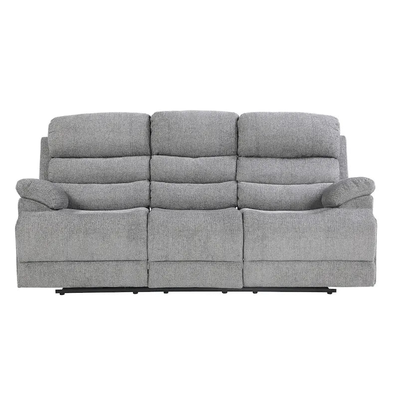 Canapé inclinable manuel double 2 places en chenille grise