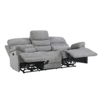 Canapé inclinable manuel double 2 places en chenille grise