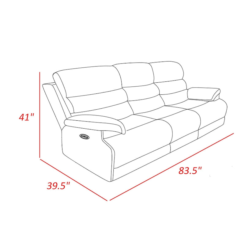 Canapé inclinable manuel double 2 places en chenille grise
