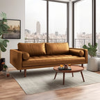 Monica 70 Faux Leather Square Arm Sofa