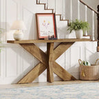 Console de table en bois 180 cm grain de bois marron, simple
