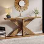 Console de table en bois 180 cm grain de bois marron, simple