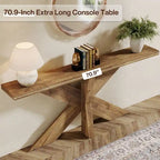 Console de table en bois 180 cm grain de bois marron, simple