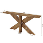 Console de table en bois 180 cm grain de bois marron, simple
