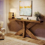 Console de table en bois 180 cm grain de bois marron, simple