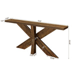 Console de table en bois 180 cm grain de bois marron, simple