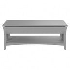 Table basse à plateau relevable avec rangement, blanc antique / gris Cape Cod, simple