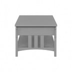 Table basse à plateau relevable avec rangement, blanc antique / gris Cape Cod, simple