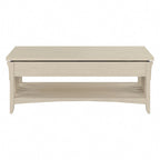Table basse à plateau relevable avec rangement, blanc antique / gris Cape Cod, simple