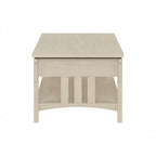 Table basse à plateau relevable avec rangement, blanc antique / gris Cape Cod, simple